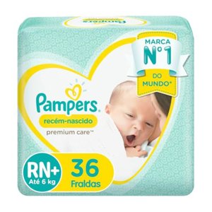 Fralda Pampers Recém-Nascido Tamanho RN+ 36 Unidades