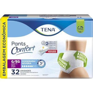 Tena Pants Confort, Roupa Íntima para Incontinência Urinária, G/EG - 32 unidades