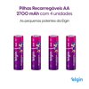 Pilha recarregável AA 2700Mah Elgin Com 4 unidades Comum - Foto 3