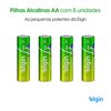 Pilha Alcalina AA com 8 unidades Elgin Comum - Foto 3
