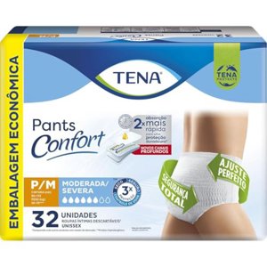 Tena Pants Confort, Roupa Íntima para Incontinência Urinária, P/M - 32 unidades
