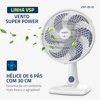 Ventilador de Mesa Mondial 220V, 30cm, 6 pás, Super Power - VSP-30-W - Foto 4