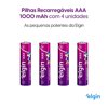 Pilha recarregável AAA 1000mAh Elgin com 4 unidades Palito - Foto 3