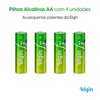 Pilha Alcalina AA Elgin com 4 unidades Comum - Foto 3