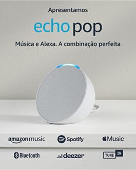 Echo Pop | Smart speaker compacto com som envolvente e Alexa | Cor Branca
