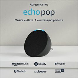 Echo Pop | Smart speaker compacto com som envolvente e Alexa | Cor Preta