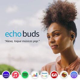 Echo Buds (2ª Geração): Fones de ouvido sem fio com cancelamento de ruído ativo e Alexa