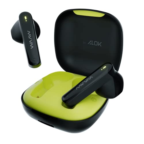 Fone de Ouvido WAAW by ALOK MOB 200EB Bluetooth TWS Intra Auriculares Com Microfone Integrado Modo Gamer e Resistente a Agua IPX4 Preto e Verde Unico 0