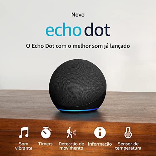 Novo Echo Dot 5a geracao O Echo Dot com o melhor som ja lancado Cor Preta 0