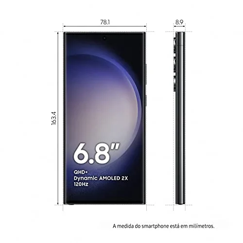 Samsung Galaxy S23 5G 256GB Tela 6.1'' 8GB RAM IP68 Processador Qualcomm  Snapdragon 8 Gen 2 Câmera Tripla de até 50MP + Selfie 12MP - Preto