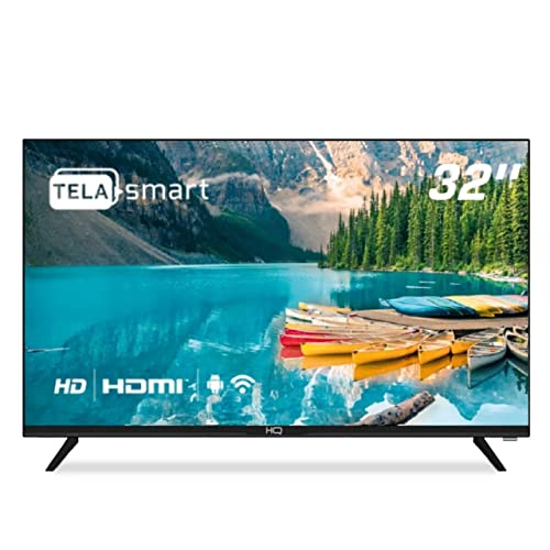 HQ Smart TV LED 32 HD Conversor Digital Externo 3 HDMI 2 USB WI FI Android 11 Design Slim 0