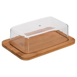 Mimo Style, Porta Manteiga com Tampa Ecokitchen, Bambu e Acrílico – Transparente