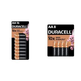 Duracell Pilha Alcalina Aa Pequena Duracell Com 16 Unidades + Pilha Alcalina Aa Pequena Duracell Com 8 Unidades