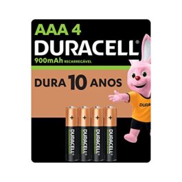 Duracell, AAA-Rechx4, Pilha Recarregável AAA Palito Com 4 Unidades