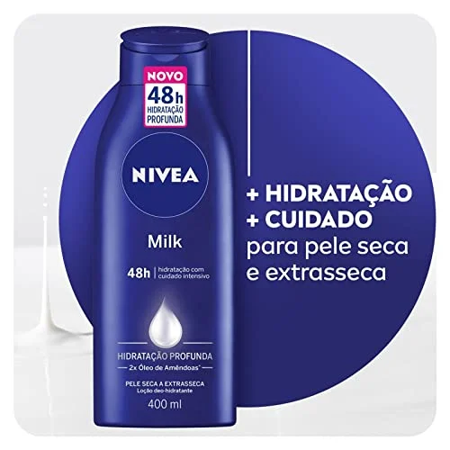 NIVEA Hidratante Corporal Milk Pele Seca - Nutrição intensa para pele seca a extrasseca, com fórmula cremosa que deixa a pele macia, cheirosa e hidratada por 48h - 400ml - Image 3