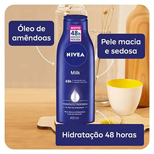 NIVEA Hidratante Corporal Milk Pele Seca - Nutrição intensa para pele seca a extrasseca, com fórmula cremosa que deixa a pele macia, cheirosa e hidratada por 48h - 400ml - Image 4