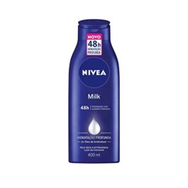 NIVEA Hidratante Corporal Milk Pele Seca – Nutrição intensa para pele seca a extrasseca, com fórmula cremosa que deixa a pele macia, cheirosa e hidratada por 48h – 400ml