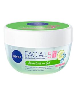 NIVEA Hidratante Facial em Gel 100g – Sua fórmula especial deixa a pele sequinha e bem cuidada por 24h, não obstrui os poros e controla a oleosidade, com ácido hialurônico e pepino
