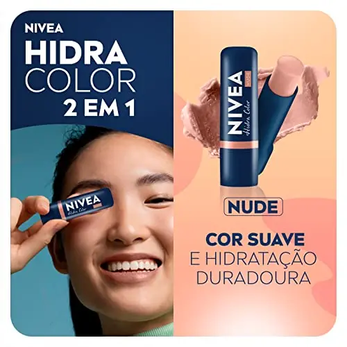 NIVEA Hidratante Labial Hidra Color 2 em 1 Nude 4,8g - Image 3