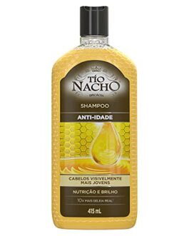 Tio Nacho – Shampoo Anti-idade para rejovelhecimento capilar, 415ml, devolve o Brilho os seus cachos