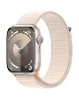 Apple Watch Series 9 GPS • Caixa estelar de alumínio – 45 mm • Pulseira loop esportiva estelar
