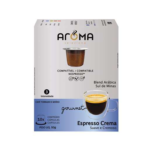 Aroma Selezione Cápsulas De Café Aroma Espresso Crema Compatível Com Nespresso Contém 10 Cápsulas