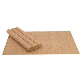 Mimo Style Jogo Americano de Bambu Claro com 4 Unidades 45×30 para Mesa, Cozinha e Sala de Jantar – Moderno Sofisticado Sustentável e Ecológico – Com Resistência Térmica e Evita Manchas