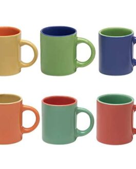 Mimo Style Mini Canecas Para Café Com 6 Peças Multicolor, Material de Cerâmica Com o Melhor Isolamento Térmico, Durabilidade Que Torna o Produto Sustentável (Colorida – 100ml)