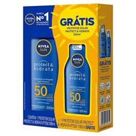 NIVEA Kit SUN Protetor Solar Protect & Hidrata FPS50 200ml + Protetor Solar Protect & Hidrata FPS50 100ml, Nivea