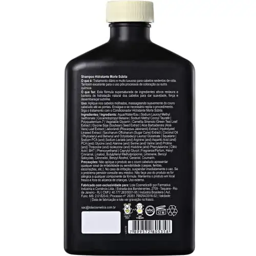 Lola Cosmetics - Morte Subita - Shampoo hidratante para cabelos secos e danificados que foi quimicamente tratado vegano, livre de crueldade, sem parabenos, sem sulfatos, 250 ml - Imagem 3