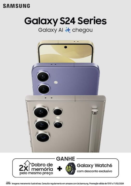 Smartphone Samsung Galaxy S24+, Galaxy AI, Selfie de 12MP, Tela de 6.7" 1-120Hz, 512GB, 12GB RAM - Cinza