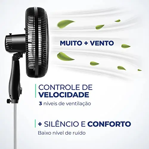 Ventilador de Coluna 40cm Turbo, Mondial, 110V, 140W, Preto/Prata - VT-40C-NB - Imagem 4