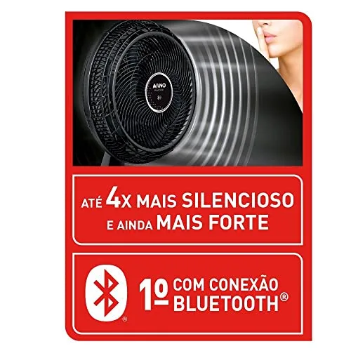 Ventilador Arno Ultra Silence Force Bluetooth® VDBT, 126W, Controle via App, 6 Pás, 3 Velocidades, Oscilação Horizontal, Inclinação Ajustável, Silencioso e Potente, 220V - Imagem 4