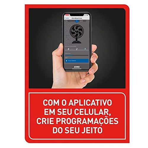 Ventilador Arno Ultra Silence Force Bluetooth® VDBT, 126W, Controle via App, 6 Pás, 3 Velocidades, Oscilação Horizontal, Inclinação Ajustável, Silencioso e Potente, 220V - Imagem 5