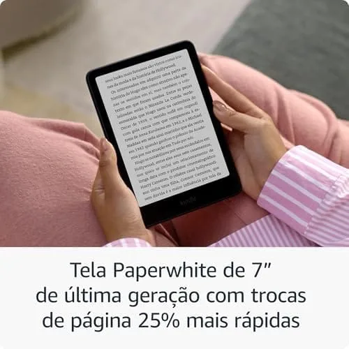 Kindle Paperwhite Signature Edition 32 GB (Última geração) - O Kindle mais rápido já lançado, com luz frontal autoadaptável, carregamento sem fio e bateria que dura semanas - Cor Preta Metálica - Imagem 4
