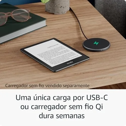 Kindle Paperwhite Signature Edition 32 GB (Última geração) - O Kindle mais rápido já lançado, com luz frontal autoadaptável, carregamento sem fio e bateria que dura semanas - Cor Preta Metálica - Imagem 5