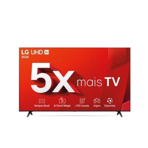 Smart TV 4K 50" LG UHD 50UT8050 Processador α5 Ger7 AI Alexa/Chromecast integrado Otimizador de Jogos webOS 24 Controle Smart Magic