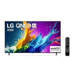 Smart TV 4K 55″ LG QNED 55QNED80T Processador α5 Ger7 AI Quantum Dot Nanocell Local Dimming Design Super Slim Alexa/Chromecast integrado webOS 24