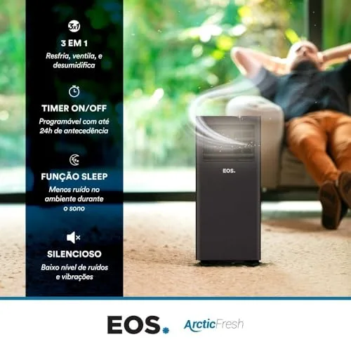 Ar-condicionado Portátil 10000 Btus Eos Ultra Slim All Black Eap10fp 220v - Image 5