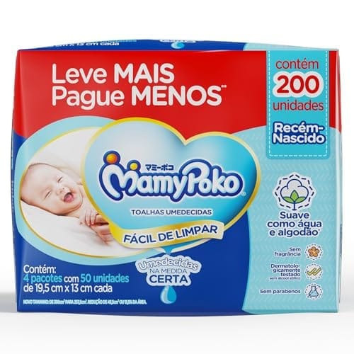 MamyPoko Lencos Umedecidos Recem Nascido 200 Unidades 0