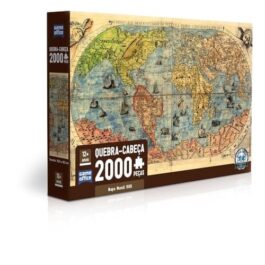 Mapa Mundi 1565 – Quebra-cabeça 2000 peças – Game Office – Toyster brinquedos