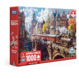 Trem pela cidade – Quebra-cabeça 1000 peças – Game Office – Toyster Brinquedos