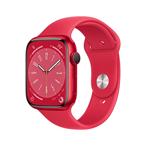 Apple Watch Series 8 GPS Smartwatch com caixa PRODUCT RED de aluminio 45 mm Pulseira esportiva PRODUCT RED Padrao 0