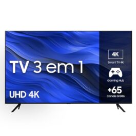 Samsung Smart TV 58″ UHD 4K 58CU7700, Processador Crystal 4K, Gaming Hub, Visual Livre de Cabos, Tela sem limites, Alexa built in, Controle Único