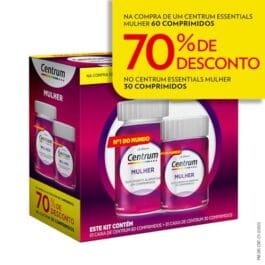 Centrum Mulher, Suplemento Alimentar para Energia e Funcionamento Muscular, Leve 90 Comprimidos e Pague 60