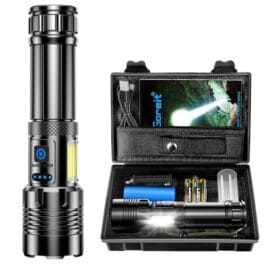 Lanterna Led Recarregável 10000 Lúmen, Lanterna Tatica Militar Há 7 Modos, XHP90.2 Chip, lanternas Potente Zoom de Longo Alcance, Lanterna Para Acampamento, Pesca e Emergências, Super Lanterna USB LED