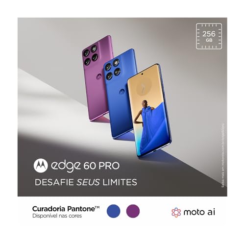 Smartphone Motorola Edge 60 PRO 5G - 256GB 24GB (12GB RAM+12GB Ram Boost) Tela Quad-Curve moto AI 50MP Sony Camera ultrarresistencia militar IP68 + IP69 - Azul Marinho 4 Smartphone Motorola Edge 60 PRO 5G - 256GB 24GB (12GB RAM+12GB Ram Boost) Tela Quad-Curve moto AI 50MP Sony Camera ultrarresistencia militar IP68 + IP69 - Azul Marinho - Imagem 3