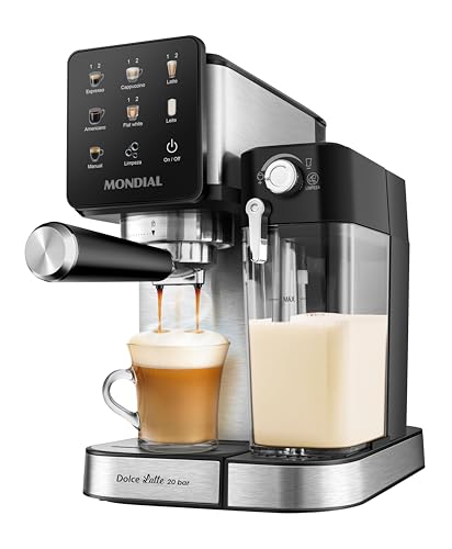 Cafeteira Espresso Dolce Latte 20 Bar Mondial PretoInox 1250W 127V C 28 ECL 0