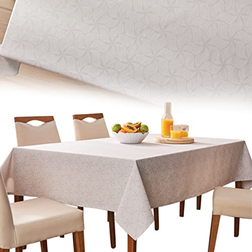 Lepper Toalha de Mesa Super Pratica Retangular Estampada 6 Lugares Copacabana 140 m x 220 m Com 1 peca Bege 0