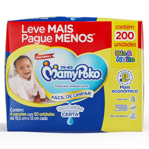 MamyPoko Lencos Umedecidos DiaNoite 200 Unidades 0